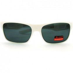 Sport Sports Sunglasses Rectangular Sporty Fashion - White - C111FVNV3OZ $11.10