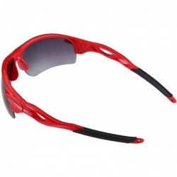 Wrap The Athlete" 2 Pair of Precision Sport Wrap Bifocal Unisex Sunglasses - Blue and Red - CZ1965RCWTM $21.37