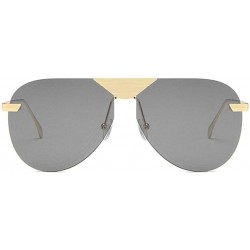 Oversized Oversized Pilot Sunglasses for Women Big Frame Shades UV400 - C1 Black - CU1906D00T3 $12.81
