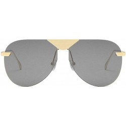 Oversized Oversized Pilot Sunglasses for Women Big Frame Shades UV400 - C1 Black - CU1906D00T3 $12.81