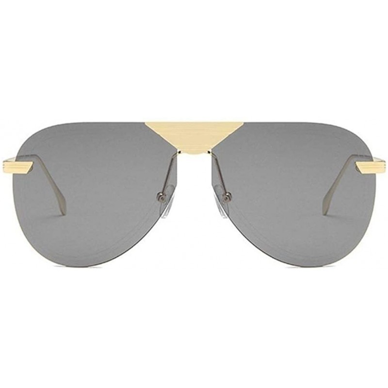 Oversized Oversized Pilot Sunglasses for Women Big Frame Shades UV400 - C1 Black - CU1906D00T3 $12.81