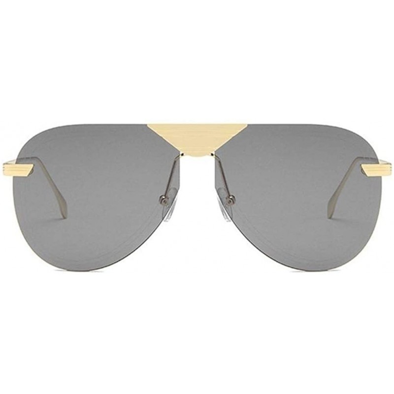 Oversized Oversized Pilot Sunglasses for Women Big Frame Shades UV400 - C1 Black - CU1906D00T3 $12.81