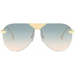 Oversized Oversized Pilot Sunglasses for Women Big Frame Shades UV400 - C1 Black - CU1906D00T3 $12.81