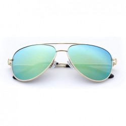 Round Classic sunglasses unisex sunglasses aviator adult sunglasses TT321 - Green - CJ190R0Q4EZ $12.38