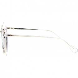 Cat Eye Flat Panel Oversize Cat Eye Double Frame Womens Sunglasses - Clear Silver - CG12KOH4A9L $10.01