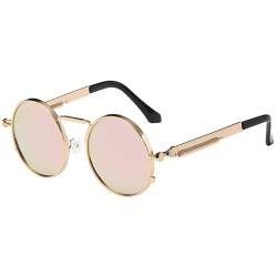 Oversized Retro Round Polarized Sunglasses For Women Men Fashion Metal Frame UV Protection Driving Outdoor Sun Glasses - CF18...