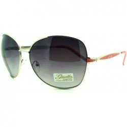 Butterfly Women's Fashion Sunglasses Oversized Metal Round Butterfly Frame - Silver Pink - CJ11PJ11K8N $12.07