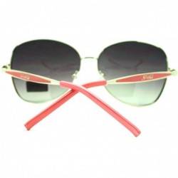 Butterfly Women's Fashion Sunglasses Oversized Metal Round Butterfly Frame - Silver Pink - CJ11PJ11K8N $12.07