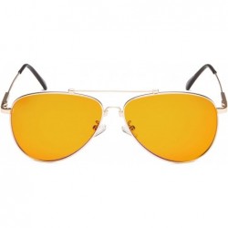 Aviator Sleep Nighttime Digital Eyeglasses - Blue Light Blocking Glasses for Women - Gold - CK18IWQHEXK $16.29
