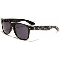 Square Square Classic Love & Heart Print Retro Sunglasses - Glossy Black Frame - CI18WM6WG8E $12.18