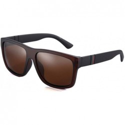 Oversized Retro Polarized Sunglasses Men Driving Shades Vintage Square Sun Glasses Eyeglasses - C03 Brown - CE194O55TUX $22.86