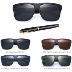 Oversized Retro Polarized Sunglasses Men Driving Shades Vintage Square Sun Glasses Eyeglasses - C03 Brown - CE194O55TUX $22.86