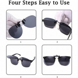 Sport Clip-On Aviator Sunglasses Polarized for Driving - 2 Packs Unisex Flip-Up Pilot Lens for Men Women Glasses - C318UXXMYW...