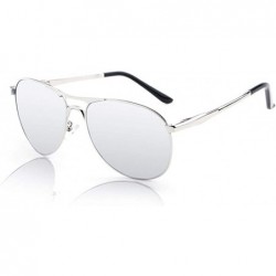 Semi-rimless Fashion Retro Biker Fishing Polarized Sunglasses for Men - Silver - C818ZSL5UUM $27.16