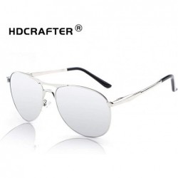 Semi-rimless Fashion Retro Biker Fishing Polarized Sunglasses for Men - Silver - C818ZSL5UUM $13.76