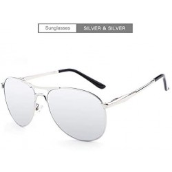 Semi-rimless Fashion Retro Biker Fishing Polarized Sunglasses for Men - Silver - C818ZSL5UUM $13.76