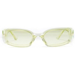 Rectangular Men's and Women's Retro Square Resin lens Candy Colors Sunglasses UV400 - Green - CW18NEZ9T0M $18.32