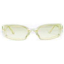 Rectangular Men's and Women's Retro Square Resin lens Candy Colors Sunglasses UV400 - Green - CW18NEZ9T0M $12.29