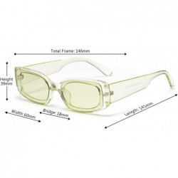 Rectangular Men's and Women's Retro Square Resin lens Candy Colors Sunglasses UV400 - Green - CW18NEZ9T0M $12.29