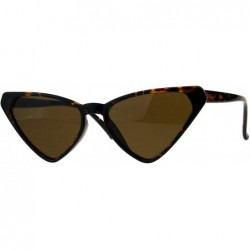 Cat Eye Womens Retro Vintage Narrow Triangle Cat Eye Plastic Hippie Sunglasses - Tortoise Brown - CJ18CGNQ7SW $8.37