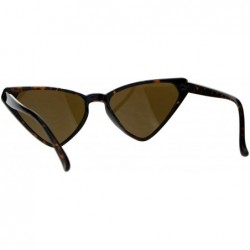 Cat Eye Womens Retro Vintage Narrow Triangle Cat Eye Plastic Hippie Sunglasses - Tortoise Brown - CJ18CGNQ7SW $8.37