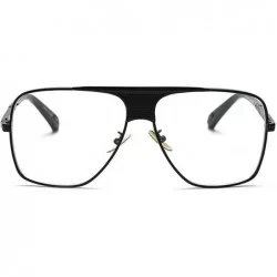 Square Men Sunglasses Square Metal Sun Protection Glasses Retro Gradient Lens Oversized Women Sunglass - CL18D7I9QNU $25.96
