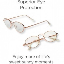 Oval 90s Contemporary Super Slim Oval Round Metal with Cosmetic Tint Lenses (Wilder) - Rose Gold/ Clear Lens - C018H3S3KM7 $8.80