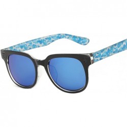 Aviator Fashion classic aviator sunglasses - Black/Blue C6 - CM12E3IVKTL $10.33