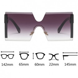 Oversized Vintage Retro Rimless Glasses Womens Sunglasses UV400 Lens Oversized - White+gray Lens - CS18E5EOH0I $9.30