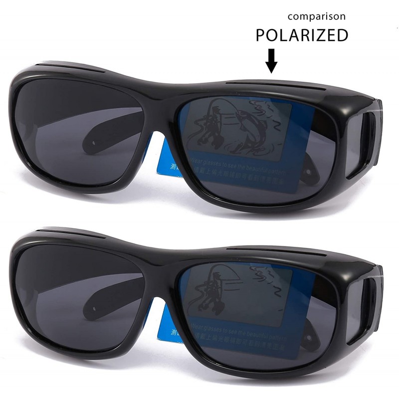 HD Night Day Driving Wrap Around Prescription Glasses Anti Glare Sunglasses  with Polarized Lens for Man and Women - CB196CS7X27