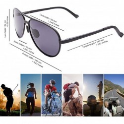 Aviator Classic Polarized Aviator Sunglasses for Men and Women 100% UV Protection - Black Frame Gray Lens 04 - CA18H4808KH $2...