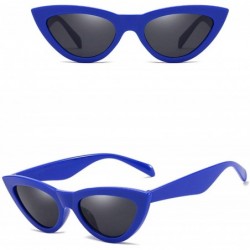 Sport Vintage Classic Retro Cat's Eye Frame Sunglasses for Women PC AC UV400 Sunglasses - Blue - CP18SZU8XT0 $13.30