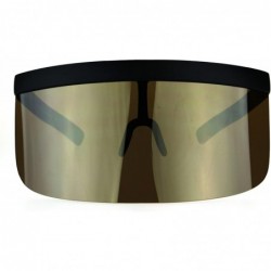 Oversized Mirror Lens Visor Cover Sunglasses Sun Cover for Face Shades Driving UV 400 - Black - CG1865MNLAK $17.05