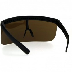 Oversized Mirror Lens Visor Cover Sunglasses Sun Cover for Face Shades Driving UV 400 - Black - CG1865MNLAK $17.05
