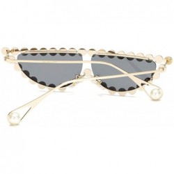 Cat Eye Cat Eye Sunglasses Women Crystal Triangle Sun Glasses For Ladies Decoration Gift - Gold With Black - CA18IGUKXX0 $12.15