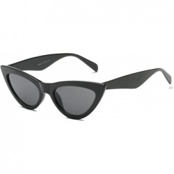 Round Women Retro Vintage Round Cat Eye Fashion Sunglasses - Black - C718WQ6A6E7 $36.94
