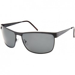 Square Men's Fashion Square Sunnies w/Polarized Lens 1206-P - Matte Black - CR1825LET0Z $20.46