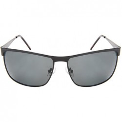 Square Men's Fashion Square Sunnies w/Polarized Lens 1206-P - Matte Black - CR1825LET0Z $9.95