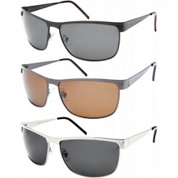 Square Men's Fashion Square Sunnies w/Polarized Lens 1206-P - Matte Black - CR1825LET0Z $9.95