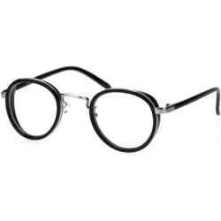 Round Retro Vintage Style Double Rim Round Dad Eyeglasses - Silver Black - CU18R965YT5 $22.85