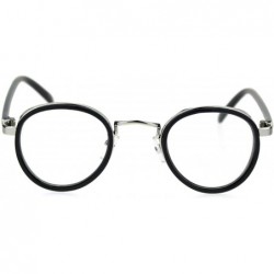 Round Retro Vintage Style Double Rim Round Dad Eyeglasses - Silver Black - CU18R965YT5 $11.27