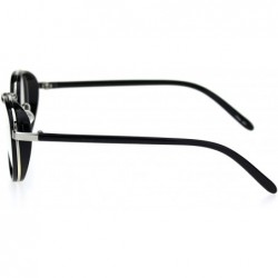 Round Retro Vintage Style Double Rim Round Dad Eyeglasses - Silver Black - CU18R965YT5 $11.27