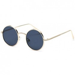 Round Fashion Punk Style Small Round Sunglasses Lady Vintage Men Metal Full Frame Sun Glasses UV400 - Gold Grey - CV18RLSK2SH...