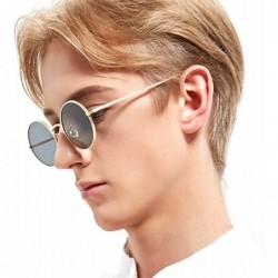 Round Fashion Punk Style Small Round Sunglasses Lady Vintage Men Metal Full Frame Sun Glasses UV400 - Gold Grey - CV18RLSK2SH...