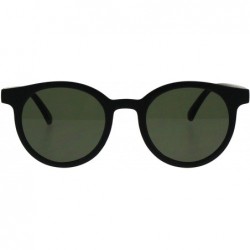 Round Designer Fashion Sunglasses Round Horn Rim Unisex Shades UV 400 - Matte Black - C818HSH4LHX $8.31