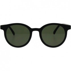 Round Designer Fashion Sunglasses Round Horn Rim Unisex Shades UV 400 - Matte Black - C818HSH4LHX $8.31
