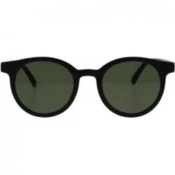 Round Designer Fashion Sunglasses Round Horn Rim Unisex Shades UV 400 - Matte Black - C818HSH4LHX $19.22