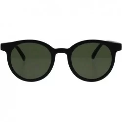 Round Designer Fashion Sunglasses Round Horn Rim Unisex Shades UV 400 - Matte Black - C818HSH4LHX $8.31