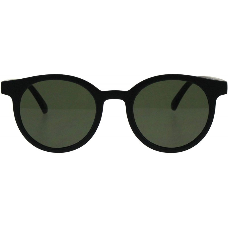 Round Designer Fashion Sunglasses Round Horn Rim Unisex Shades UV 400 - Matte Black - C818HSH4LHX $8.31