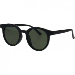 Round Designer Fashion Sunglasses Round Horn Rim Unisex Shades UV 400 - Matte Black - C818HSH4LHX $8.31